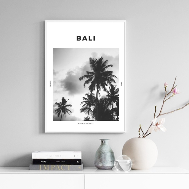 Home Decor Ubud - Bali Reise Druck Schwarz Weiß Fotografie