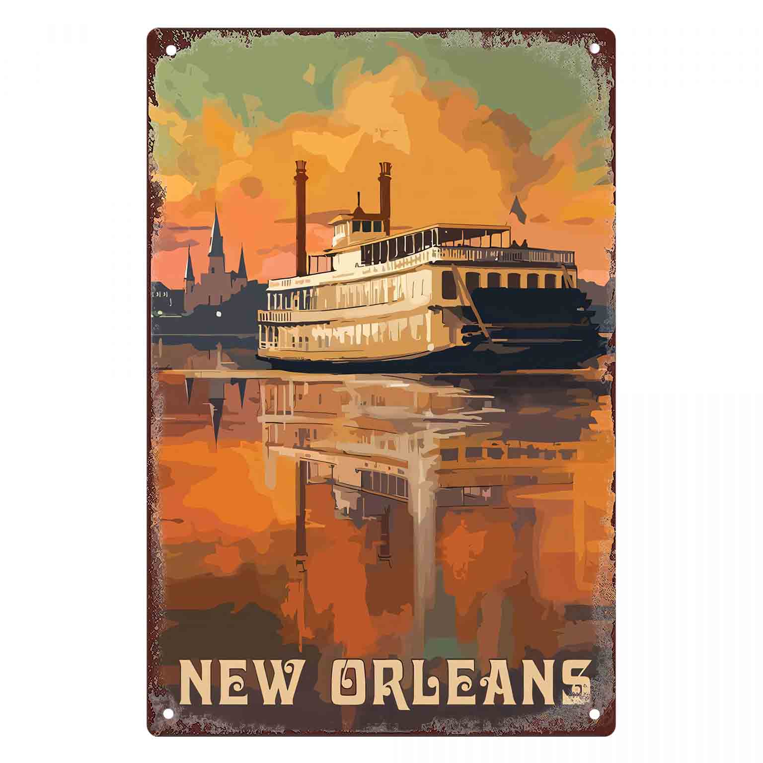 Home Decor New Orleans - 2D FLAT 1 Stück Metall-Wandschild „New