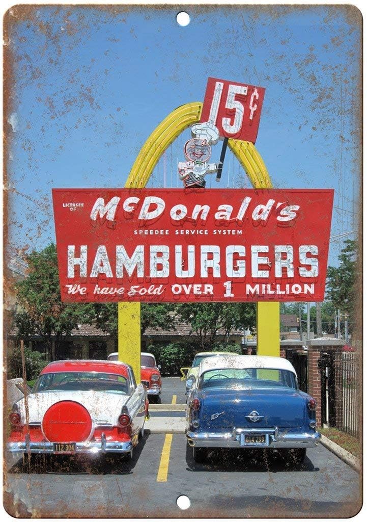 Home Decor Kolkata - Metallschild - McDonalds Hamburger Neonschild Aluminium