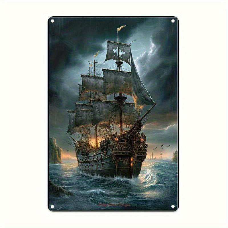 Home Decor Kolkata - Vintage-Wandkunstschild aus Metall für nautisches Segelschiff