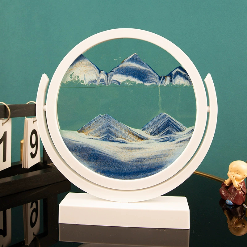 Sand Art Picture - 3D-Sanduhr, dynamische Glas-Sanduhr, Sanddekoration für Büro,