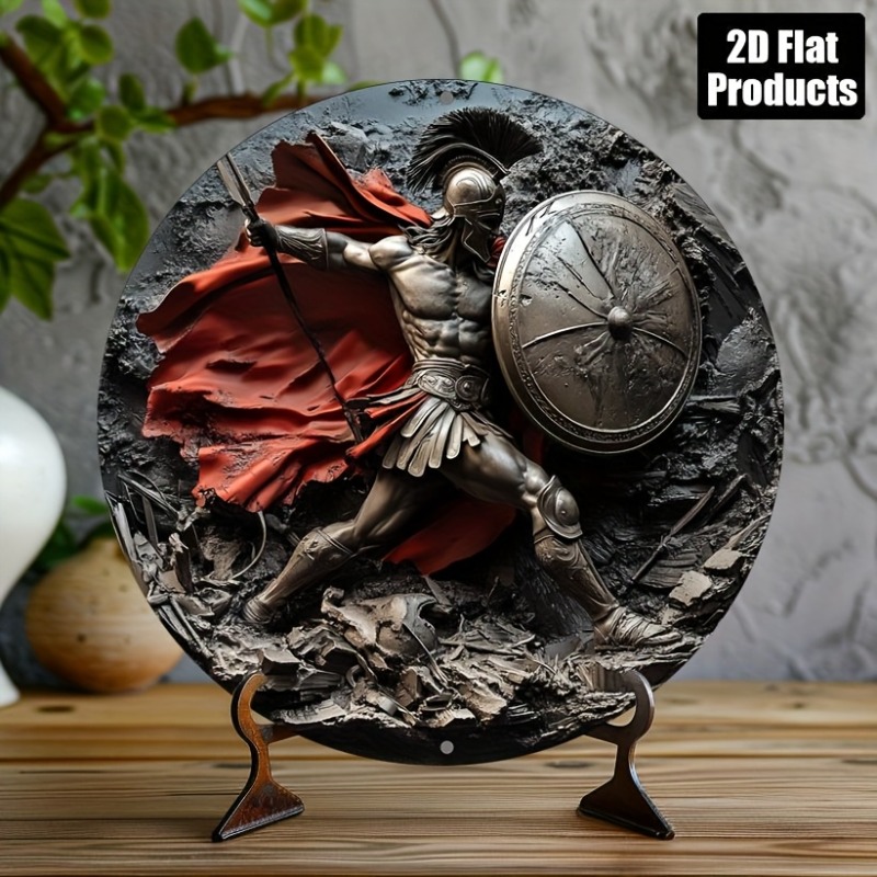Home Decor Kolkata - Spartan Warrior Runde Wandkunst aus Metall