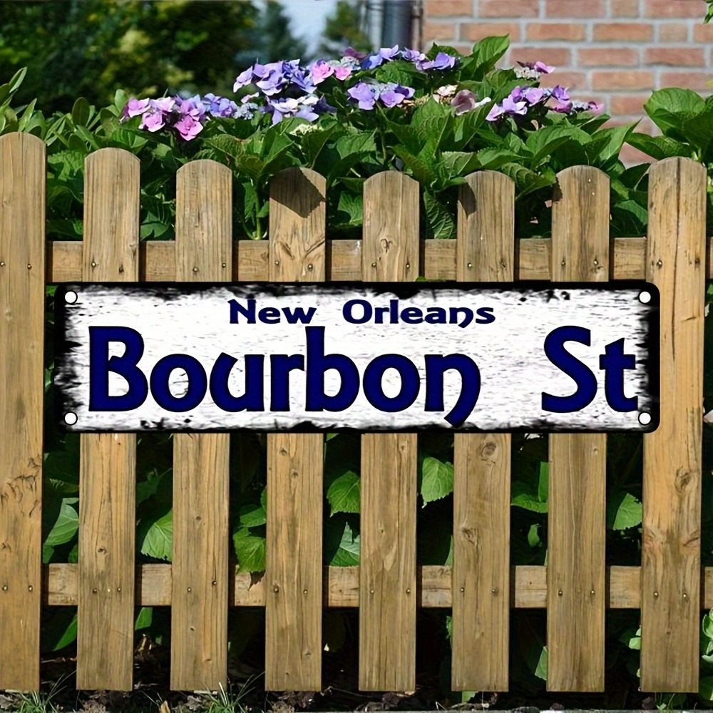 Home Decor New Orleans - Individuelles Bourbon St New Orleans Metallschild