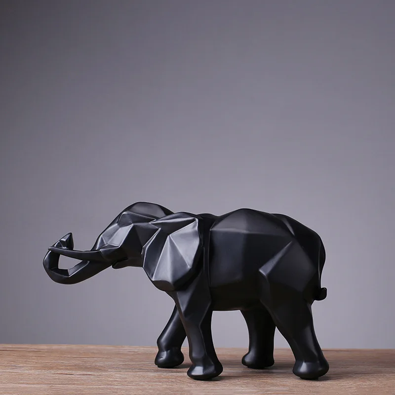 Abstract Sculpture Resin - Kreative schwarze Elefantenstatue aus Kunstharz, abstrakte