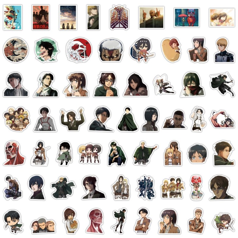 Home Decor Tv - 60 Stück Attack on Titan Anime-Aufkleber,