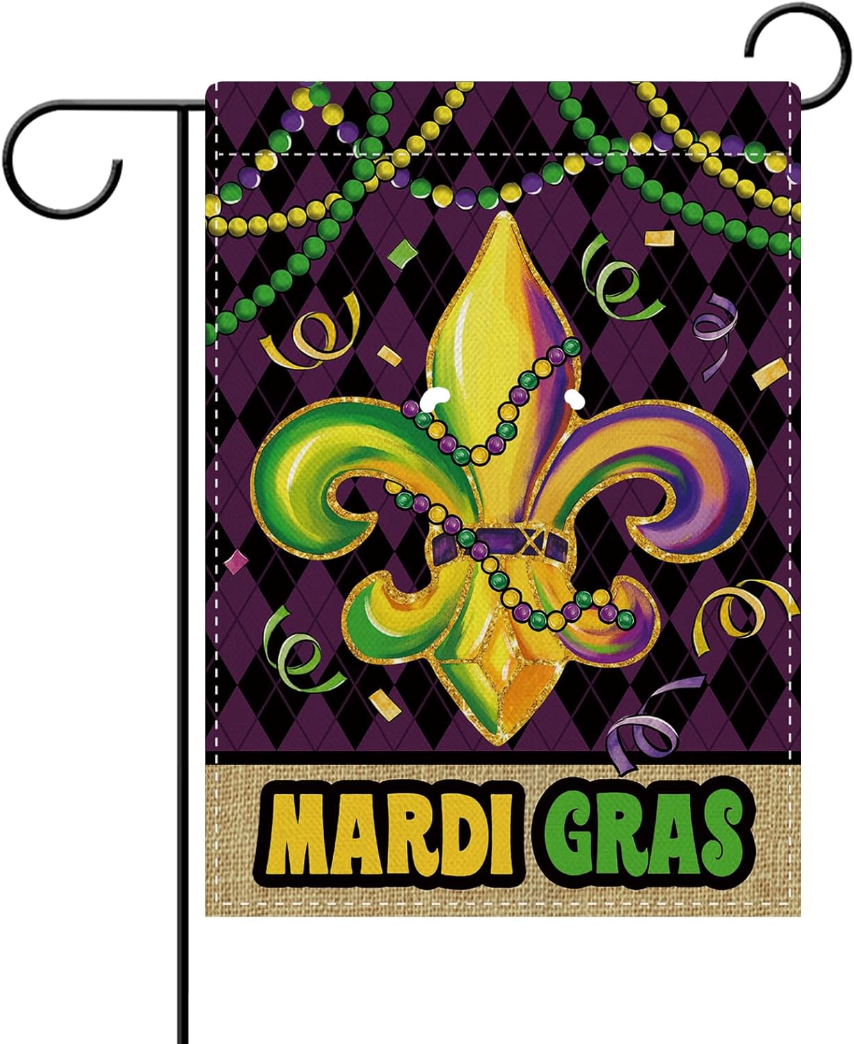 Home Decor New Orleans - Dyrenson Mardi Gras Fleur-de-Lis Dekorative Gartenflagge,