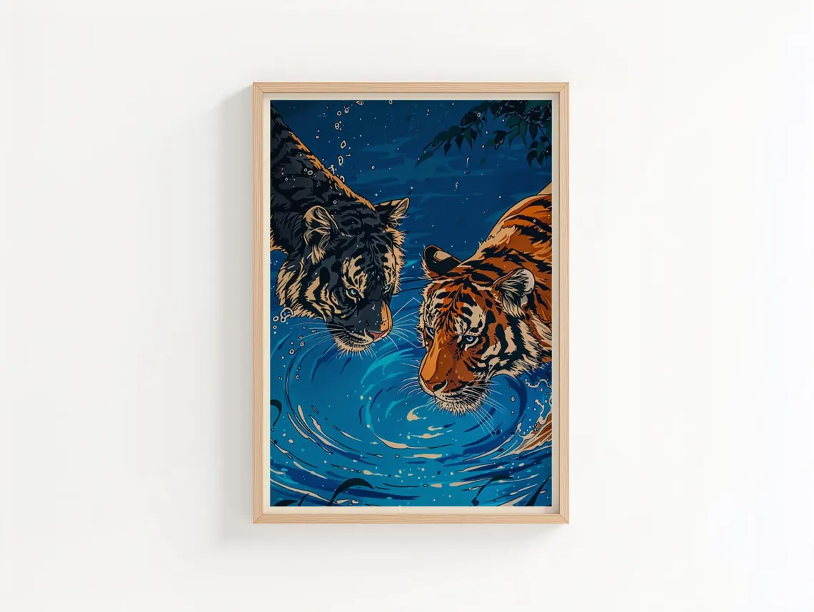 Home Decor Japanese - Twilight Tiger Poster | Anime-inspirierte Wandkunst