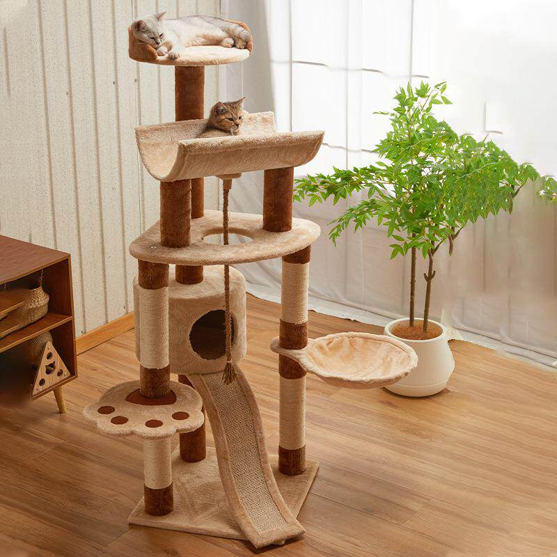 Home Decor Kota - Luxuriöser Katzenbaum aus Holz mit Kletterturm,