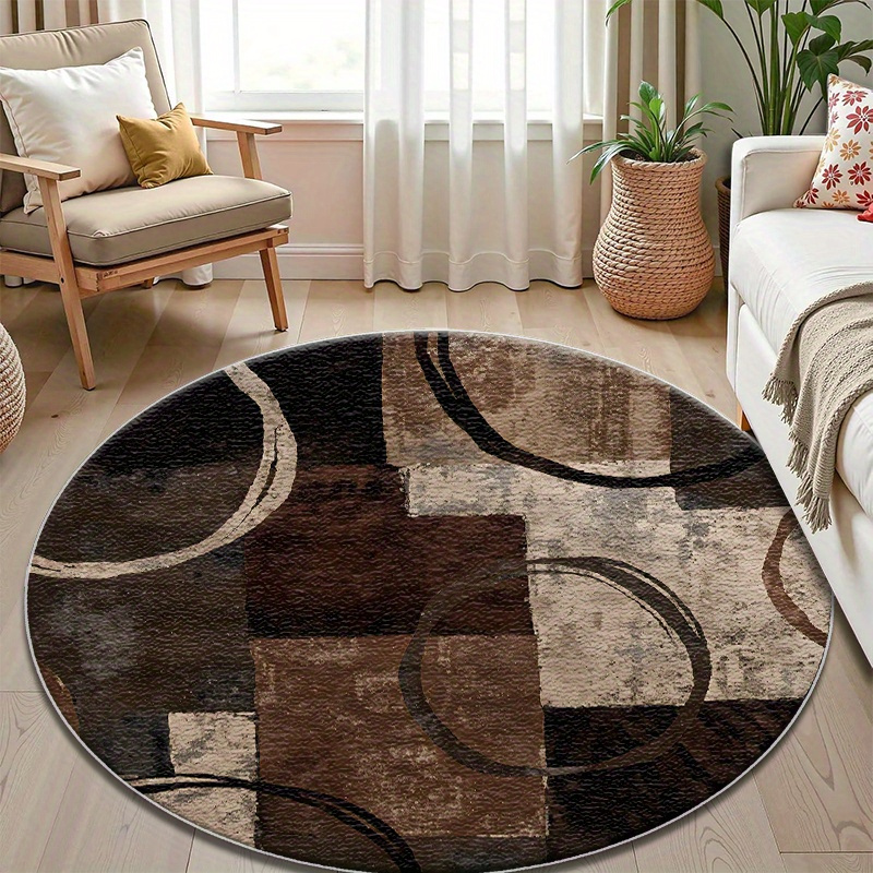 Home Decor Retail Stores - Vintage Moderner Kurvenförmiger Bodenteppich, Strapazierfähiger Eingangsteppich