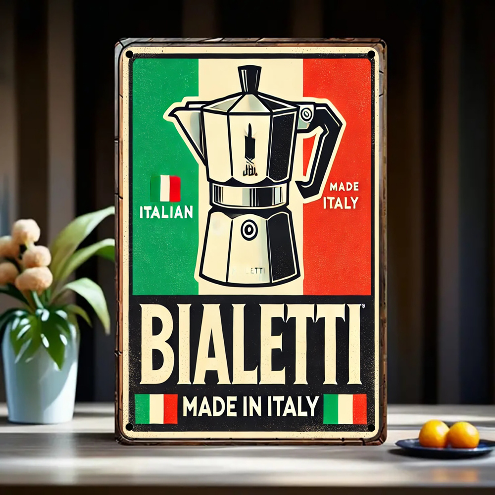 Home Decor Kolkata - 1 Vintage Bialetti italienisches Espresso-Metallschild ()