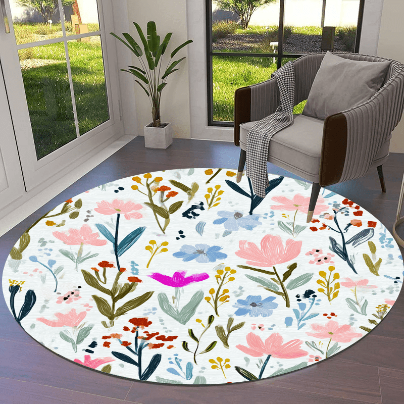 Home Decor Retail Stores - Vintage-Teppich mit aufwendiger Blumengrafik, strapazierfähiger Eingangsteppich
