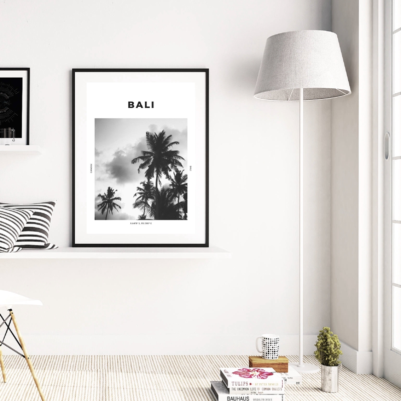 Bali Reise Druck Schwarz Weiß  – Home Decor Ubud Bewertung und Preis