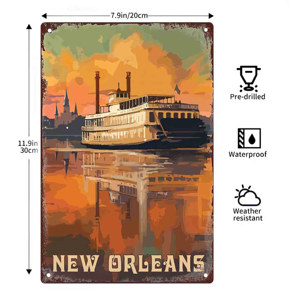 2D FLAT 1 Stück Metall-Wandsch – Home Decor New Orleans Bewertung und Preis