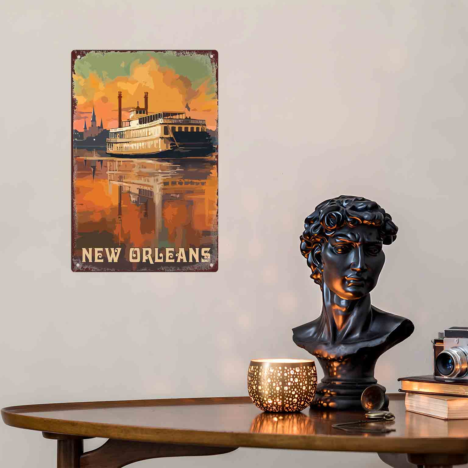 2D FLAT 1 Stück Metall-Wandsch – Home Decor New Orleans Bewertung und Preis