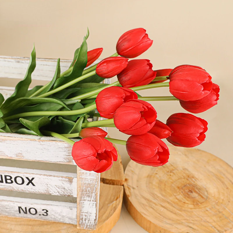 5-köpfige künstliche Tulpen, H – Home Decor Tulip Bewertung und Preis