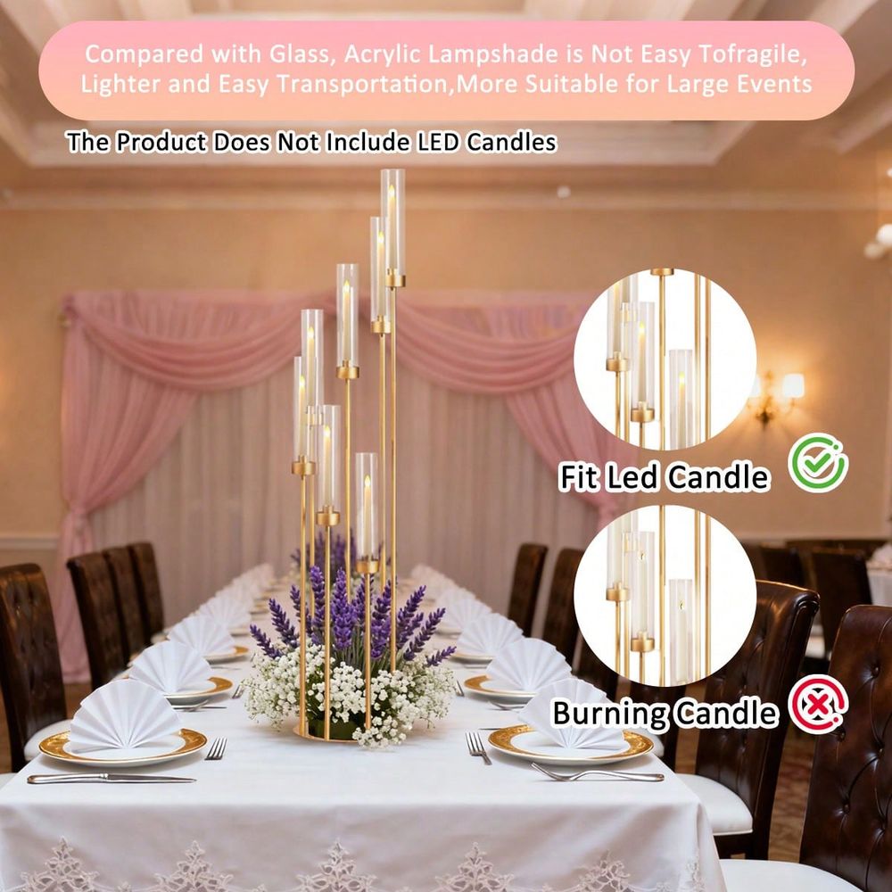 2 Stück 7-armige goldene Kerze – Home Decor Gold Bewertung und Preis