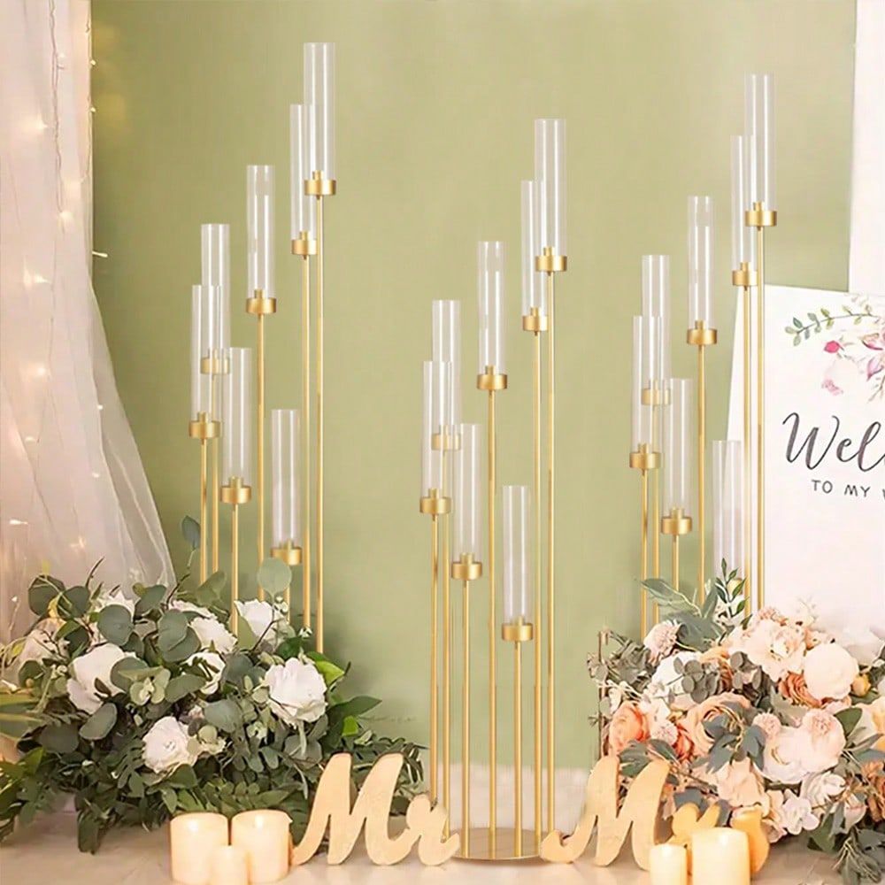 2 Stück 7-armige goldene Kerze – Home Decor Gold Bewertung und Preis
