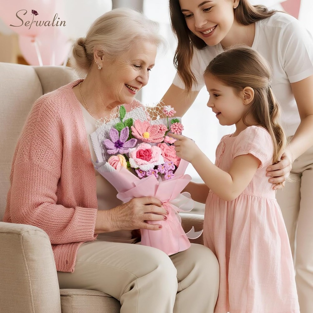 Gehäkelter Blumenstrauß, Handg – Home Decor Tulip Bewertung und Preis