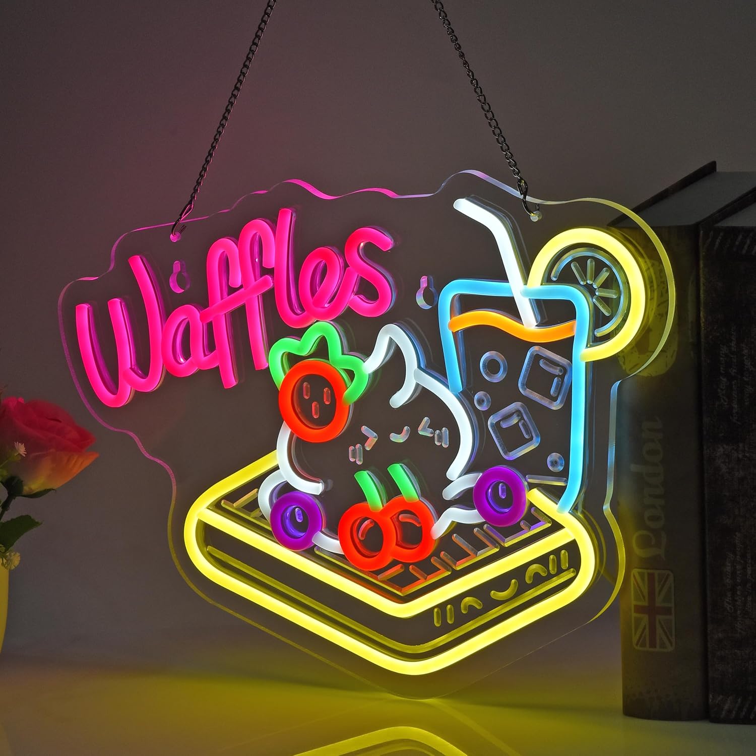 Waffeln Neonschild USB LED Neo – Home Decor Retail Stores Bewertung und Preis