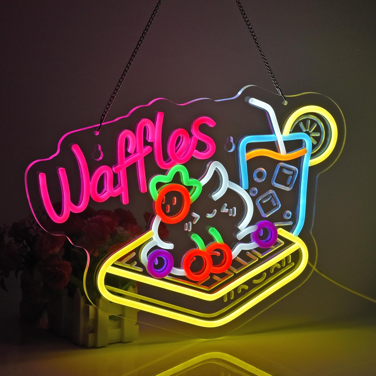 Waffeln Neonschild USB LED Neo – Home Decor Retail Stores Bewertung und Preis