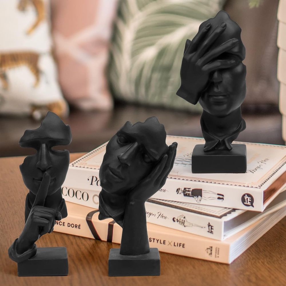 3-teilige Denker-Statue, Still – Abstract Sculpture Resin Bewertung und Preis