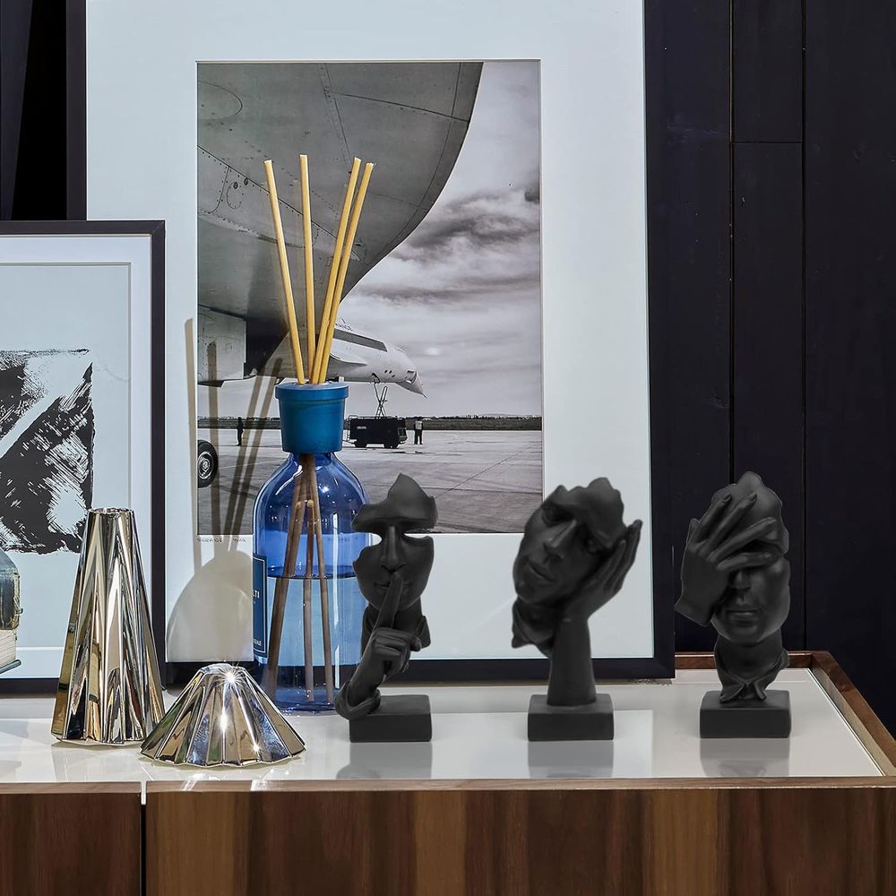 3-teilige Denker-Statue, Still – Abstract Sculpture Resin Bewertung und Preis