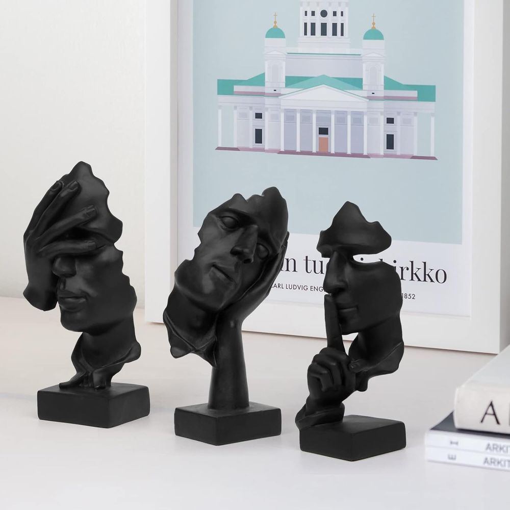 3-teilige Denker-Statue, Still – Abstract Sculpture Resin Bewertung und Preis
