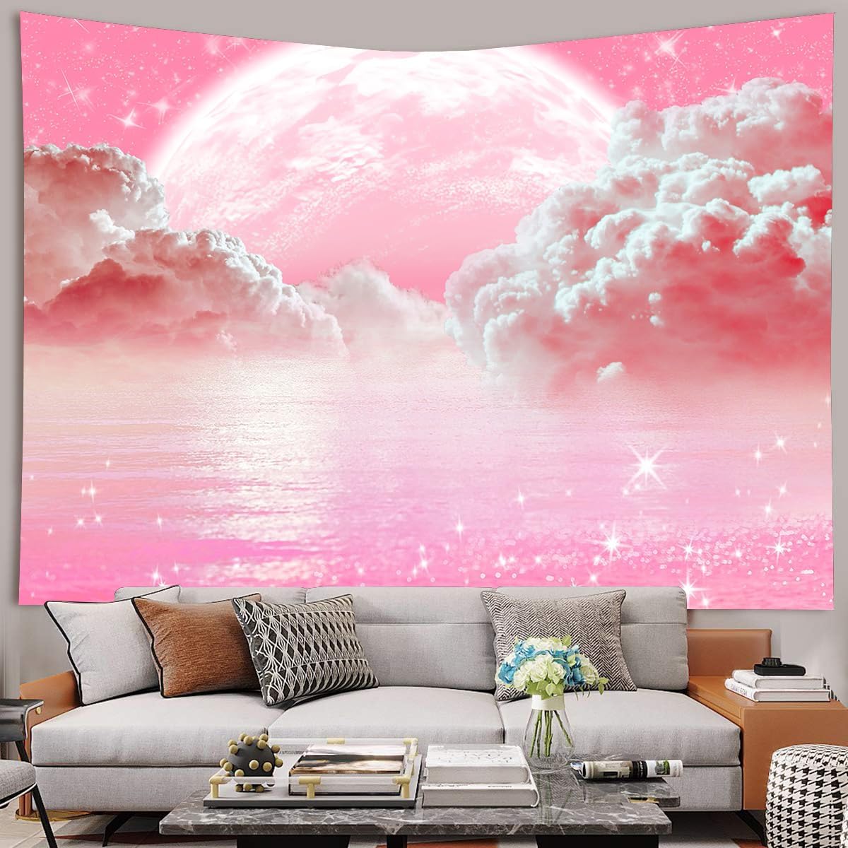 Rosa Wolken Himmel Wandteppich – Aesthetic Tapestry Bewertung und Preis