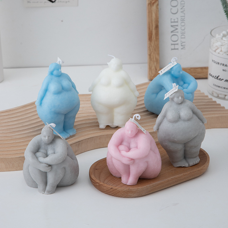 3D dicke Frau/Mann Porträt Ker – Abstract Sculpture Resin Bewertung und Preis