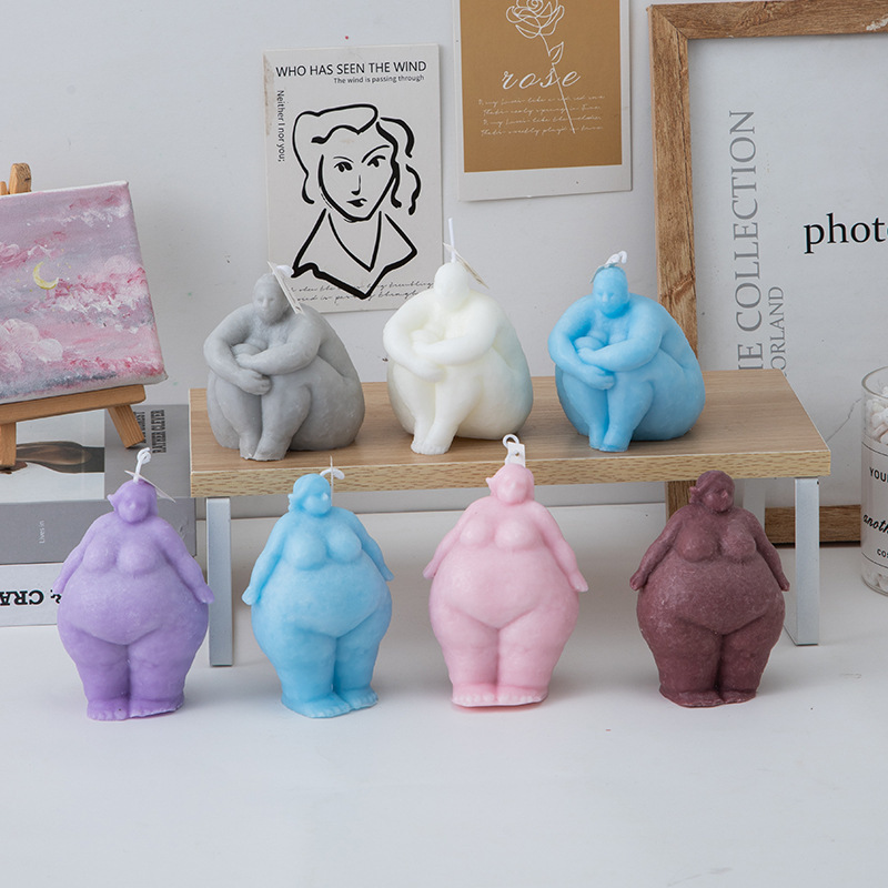 3D dicke Frau/Mann Porträt Ker – Abstract Sculpture Resin Bewertung und Preis