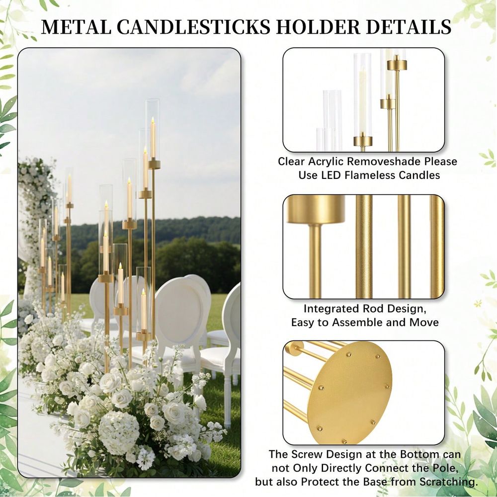 2 Stück 7-armige goldene Boden – Home Decor Gold Bewertung und Preis
