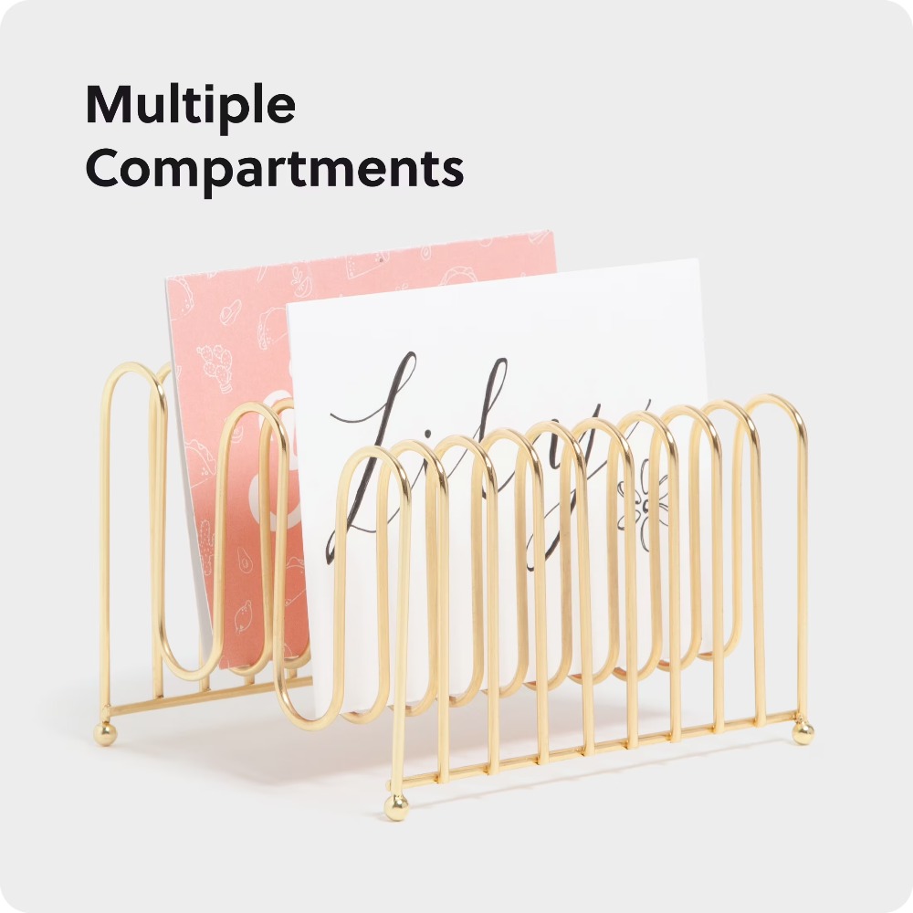 Büro-Organizer aus Gebogenem D – Home Decor Gold Bewertung und Preis