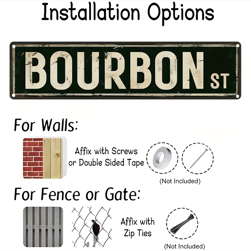 Vintage Bourbon St Metallschil – Home Decor New Orleans Bewertung und Preis