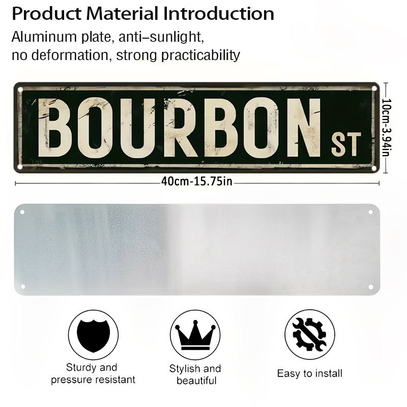 Vintage Bourbon St Metallschil – Home Decor New Orleans Bewertung und Preis