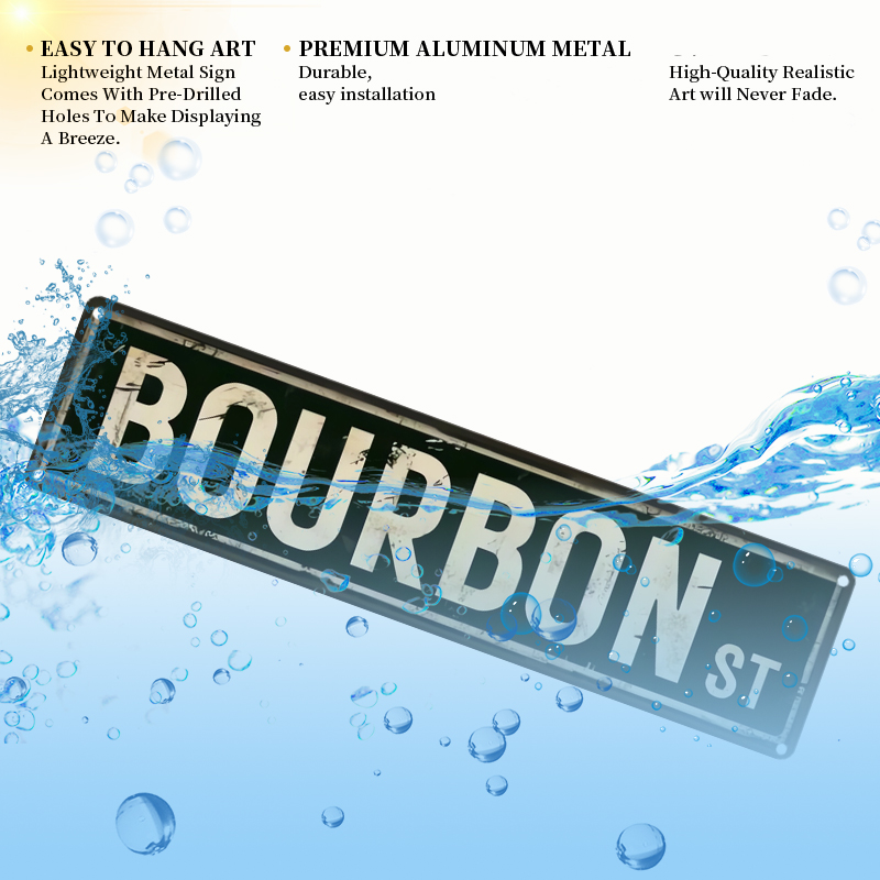 Vintage Bourbon St Metallschil – Home Decor New Orleans Bewertung und Preis