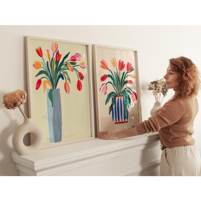 2 Stück Tulpenblumen-Leinwand- – Home Decor Tulip Bewertung und Preis