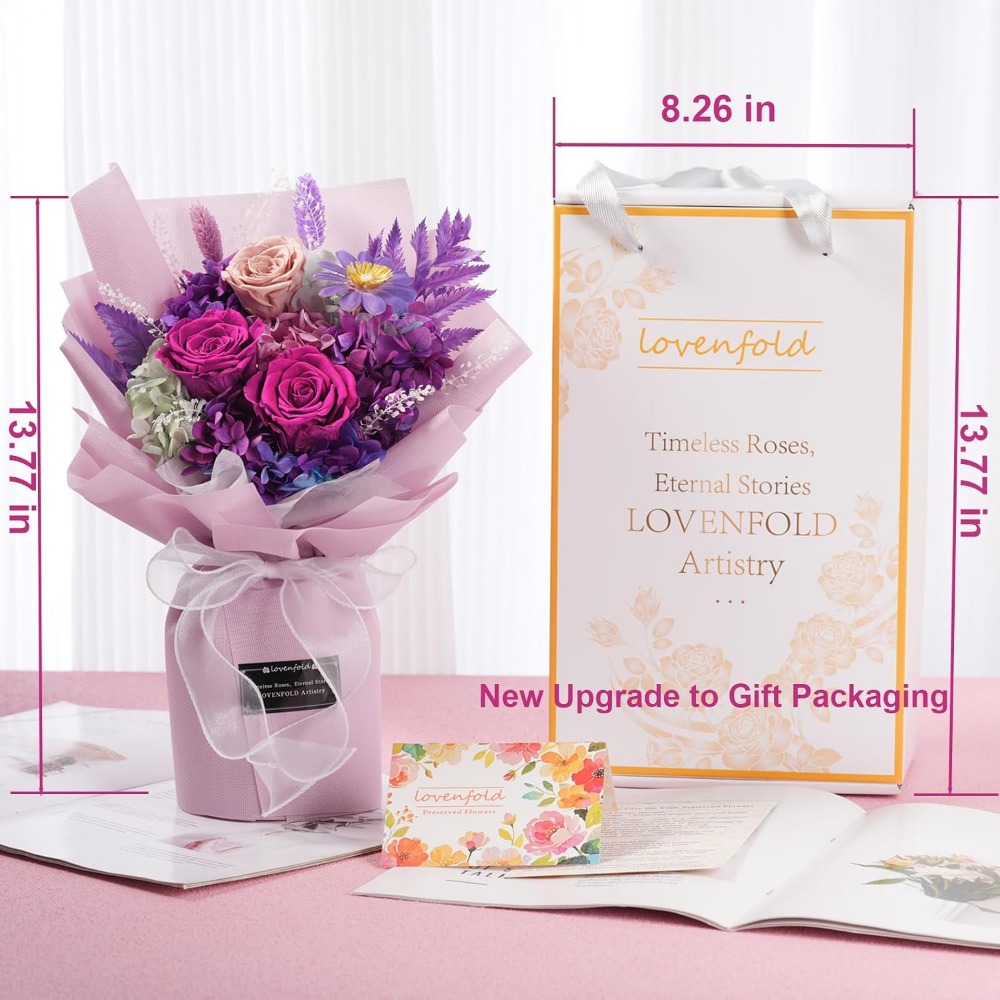 Konservierte Lila Rosensträuße – Home Decor Tulip Bewertung und Preis