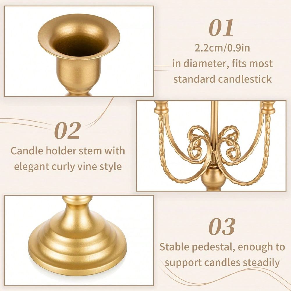 11,8-Zoll-Gold-Kerzenleuchter  – Home Decor Gold Bewertung und Preis