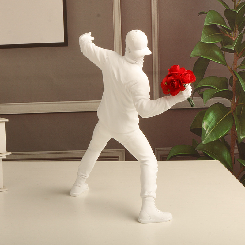 Banksy noch Blumen dekoration  – Abstract Sculpture Resin Bewertung und Preis